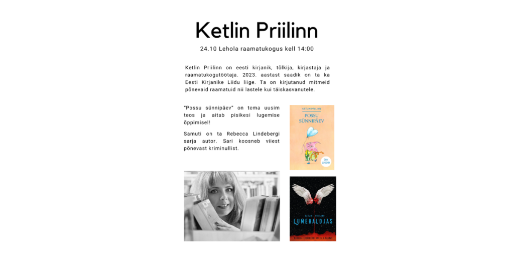 Kohtumine kirjanikuga: Ketlin Priilinn